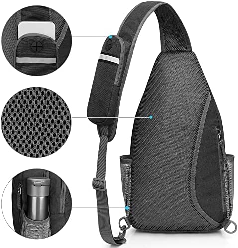 G4Free Sling Bag RFID Blocking Sling Backpack Crossbody Chest Bag Daypack for Hiking Travel(Black) - Image 5